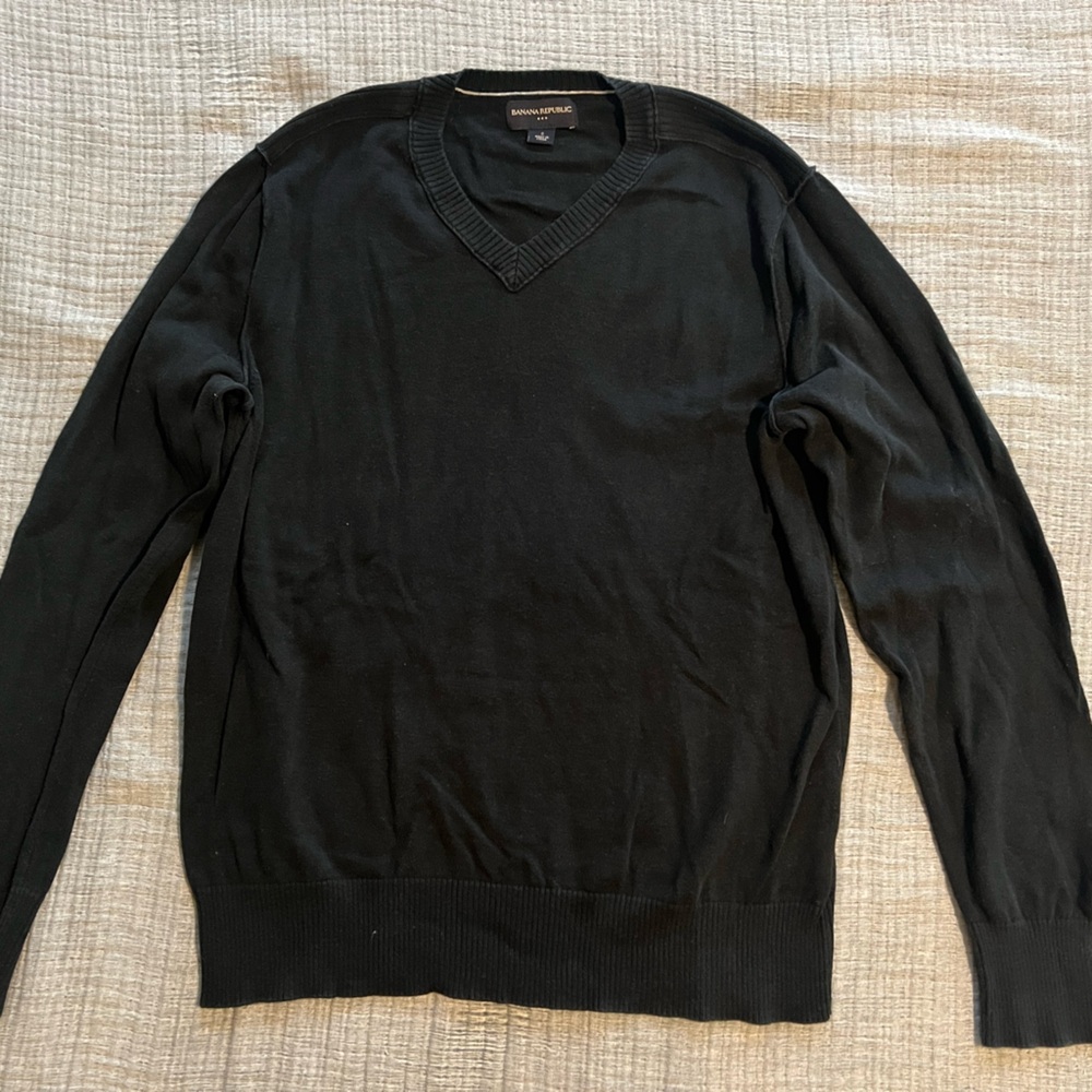 Banana Republic Black V-Neck Sweater